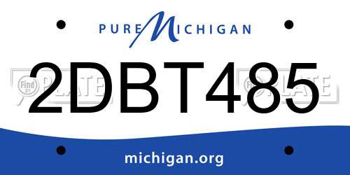 2DBT485 Michigan License Plate