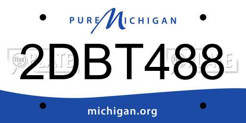 2DBT488 Michigan License Plate