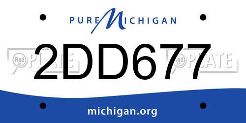 2DD677 Michigan License Plate
