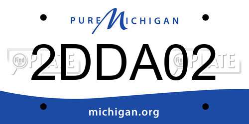2DDA02 Michigan License Plate