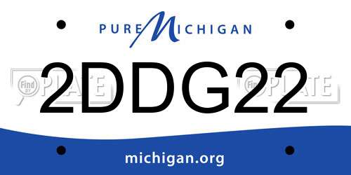 2DDG22 Michigan License Plate