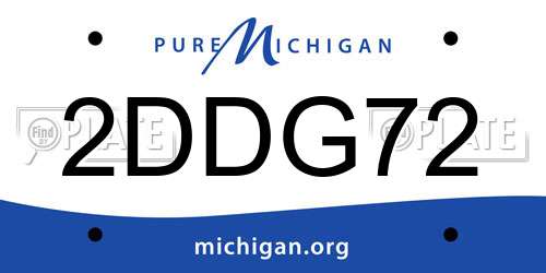 2DDG72 Michigan License Plate