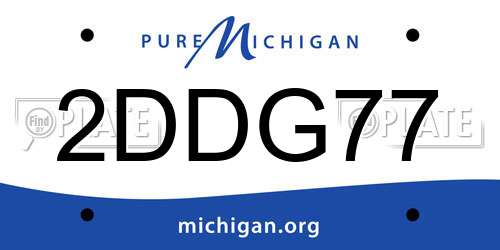 2DDG77 Michigan License Plate
