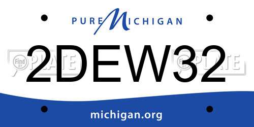 2DEW32 Michigan License Plate
