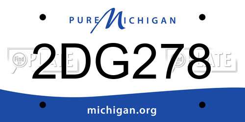 2DG278 Michigan License Plate