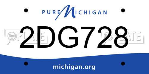 2DG728 Michigan License Plate