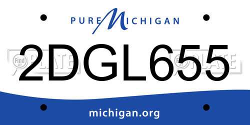 2DGL655 Michigan License Plate