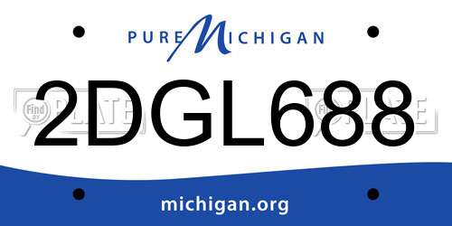 2DGL688 Michigan License Plate