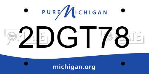 2DGT78 Michigan License Plate