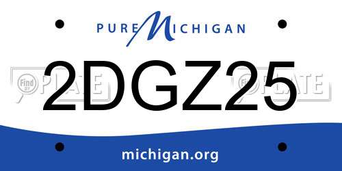 2DGZ25 Michigan License Plate