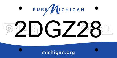 2DGZ28 Michigan License Plate