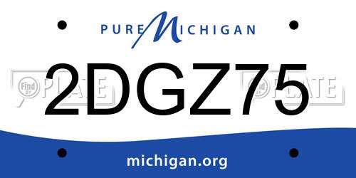2DGZ75 Michigan License Plate