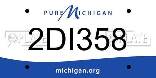 2DI358 Michigan License Plate
