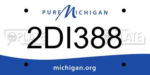 2DI388 Michigan License Plate
