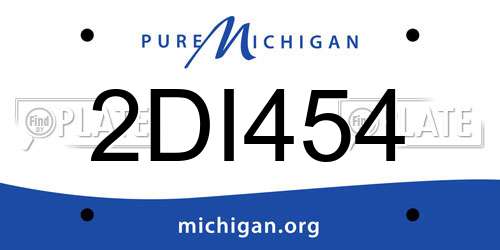 2DI454 Michigan License Plate