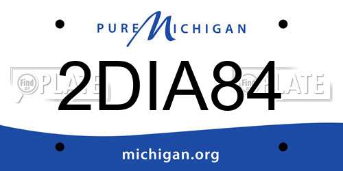 2DIA84 Michigan License Plate