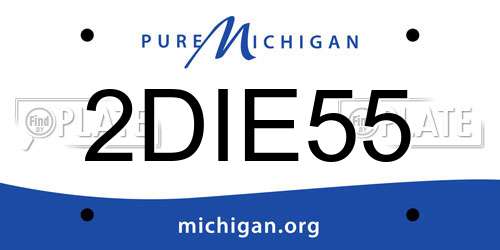 2DIE55 Michigan License Plate