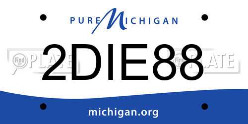 2DIE88 Michigan License Plate