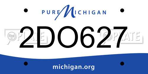 2DO627 Michigan License Plate