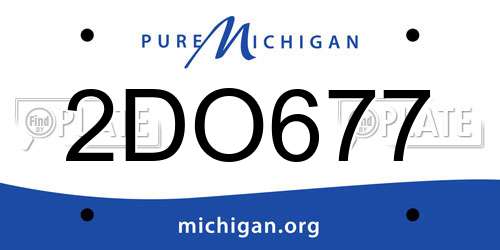 2DO677 Michigan License Plate