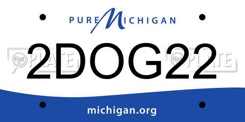 2DOG22 Michigan License Plate