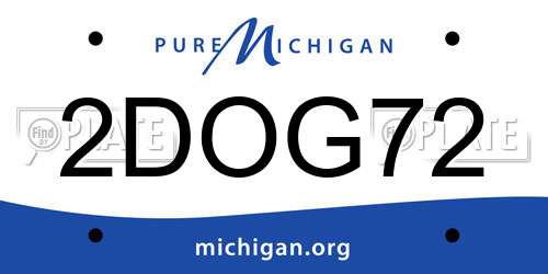 2DOG72 Michigan License Plate