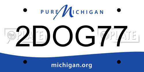 2DOG77 Michigan License Plate