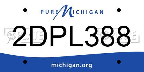 2DPL388 Michigan License Plate