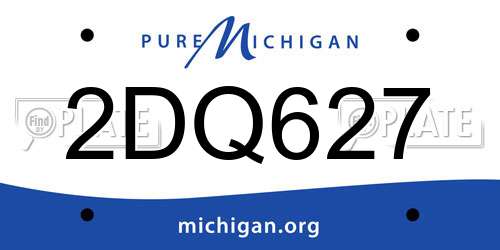2DQ627 Michigan License Plate