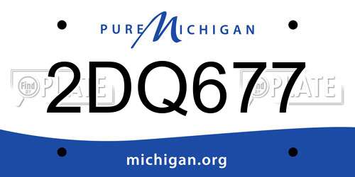 2DQ677 Michigan License Plate