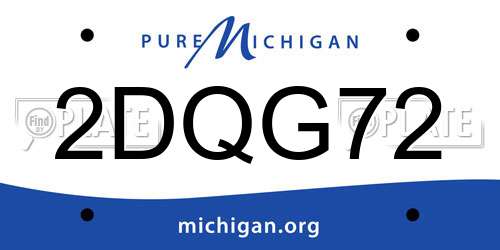 2DQG72 Michigan License Plate