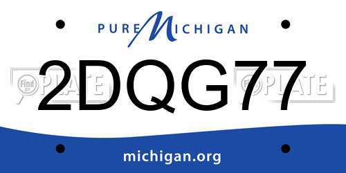 2DQG77 Michigan License Plate