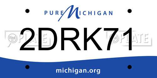 2DRK71 Michigan License Plate