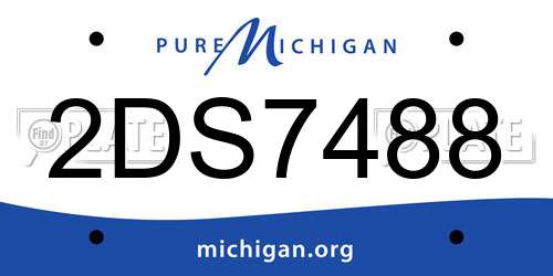 2DS7488 Michigan License Plate