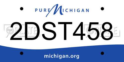 2DST458 Michigan License Plate