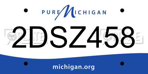 2DSZ458 Michigan License Plate
