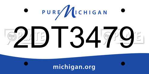2DT3479 Michigan License Plate