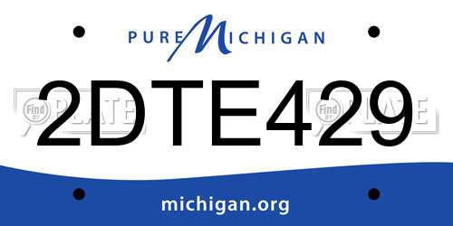 2DTE429 Michigan License Plate