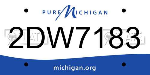 2DW7183 Michigan License Plate