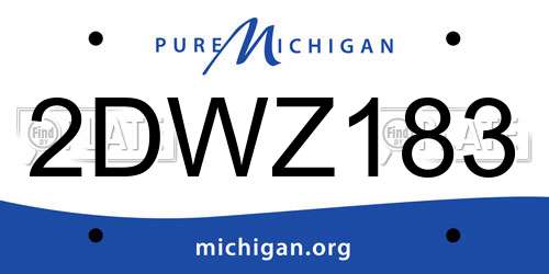 2DWZ183 Michigan License Plate