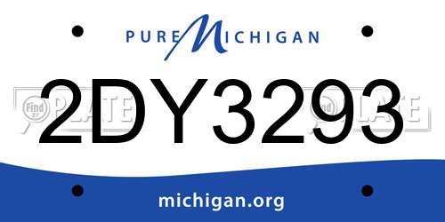 2DY3293 Michigan License Plate