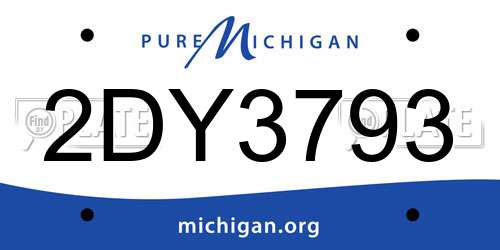 2DY3793 Michigan License Plate