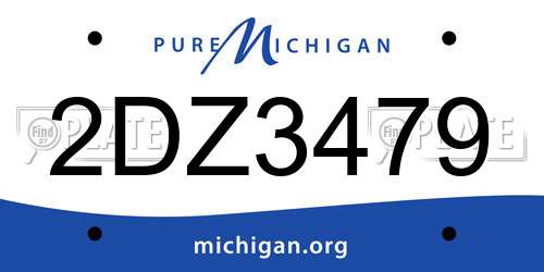 2DZ3479 Michigan License Plate