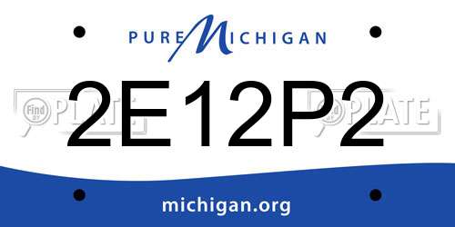 2E12P2 Michigan License Plate