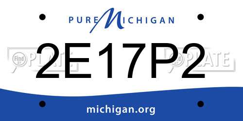2E17P2 Michigan License Plate