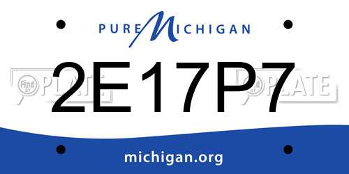 2E17P7 Michigan License Plate