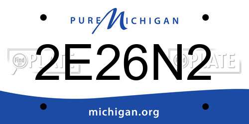 2E26N2 Michigan License Plate