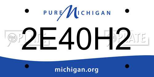 2E40H2 Michigan License Plate