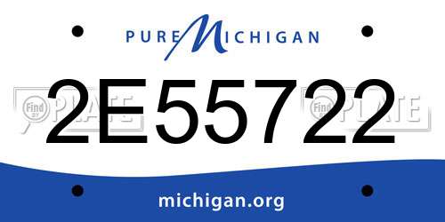 2E55722 Michigan License Plate