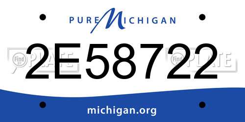 2E58722 Michigan License Plate
